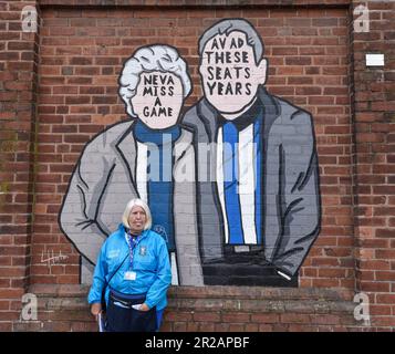 Hillsborough, Sheffield, Yorkshire, Royaume-Uni. 18th mai 2023. League One Play Off football, demi-finale, second Leg, Sheffield Wednesday contre Peterborough United ; peintures murales Outside the Ground Credit: Action plus Sports/Alamy Live News Banque D'Images