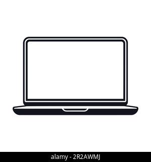 Icône d'ordinateur portable noire sur fond blanc. conception simple. Illustration vectorielle Illustration de Vecteur