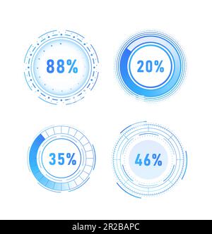 Jeu blanc de barres de chargement HUD Illustration de Vecteur