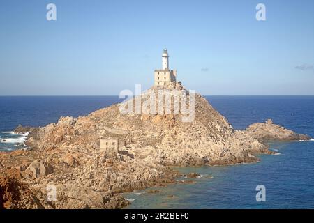 Phare de Punta Scorno sur l'île d'Asinara Banque D'Images