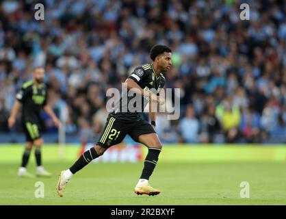 Etihad Stadium, Manchester, Royaume-Uni. 17th mai 2023. Champions League football, demi-finale deuxième jambe, Manchester City versus Real Madrid ; Rodrygo of Real Madrid crédit : action plus Sports/Alay Live News Banque D'Images