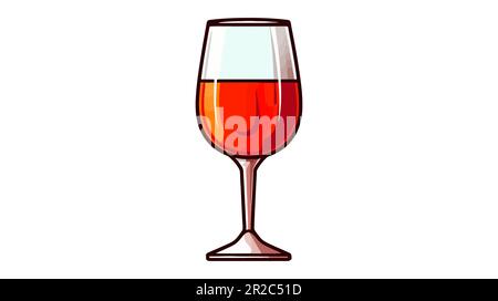 Icône en verre à vin - illustration vectorielle isolée sur fond blanc. Illustration de Vecteur