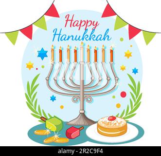 Illustration de la bannière Happy Hanukkah Illustration de Vecteur