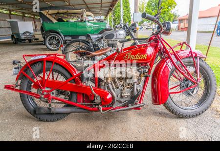 Indian 1929 101 scout 750cc 2 cyl sv au salon automobile de Glen Innes dans le nord de la nouvelle-galles du Sud Banque D'Images