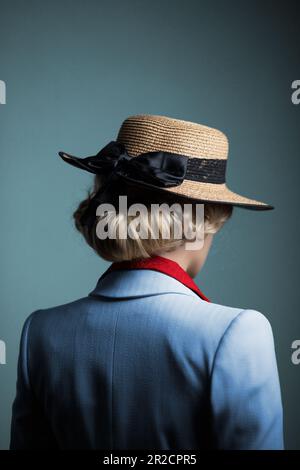 Femme rétro vêtue de vêtements vintage Banque D'Images