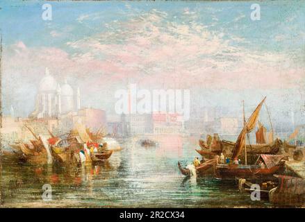 JMW Turner, Seascape, (Venise, probablement le canal Giudecca), peinture de paysage avant 1851 Banque D'Images