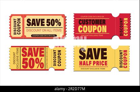 Code promotionnel coupon de réduction Vector art eps Illustration de Vecteur