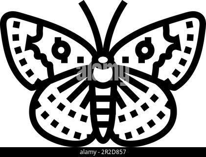 illustration vectorielle de l'icône de la ligne d'insecte de mormon metalmark Illustration de Vecteur