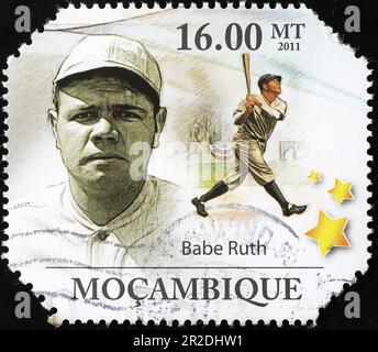Légendaire Babe Ruth sur timbre-poste Banque D'Images