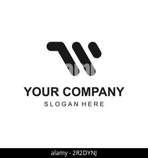 Moderne abstrait monogramme lettre W chariot logo design vecteur Illustration de Vecteur