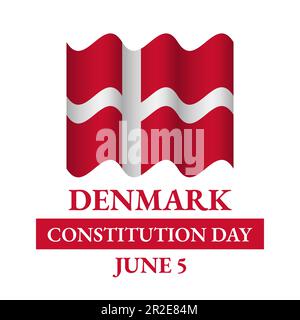 Typographie de la Journée de la Constitution du Danemark. Fête nationale sur 5 juin. Modèle vectoriel pour bannière, prospectus, cartes de vœux, etc Illustration de Vecteur