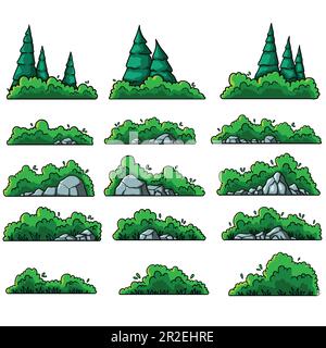 La nature de l'arbre et de la plante frontière ensemble illustration vectorielle pour votre entreprise ou marque Illustration de Vecteur