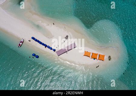 Île de barbecue, Bodumohora, Atoll de Felidhu, Océan Indien, Maldives Banque D'Images