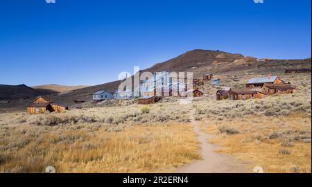 Ancienne colonie de mines d'or de la ville fantôme de Bodie, une ancienne ville d'extraction d'or en Californie, États-Unis Banque D'Images