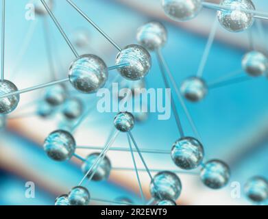 Science et médecine arrière-plan avec des molécules et des atomes.Molecular structures.3d illustration du modèle de molécule. Banque D'Images