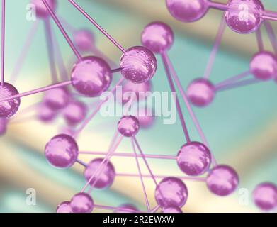 Science et médecine arrière-plan avec des molécules et des atomes.Molecular structures.3d illustration du modèle de molécule. Banque D'Images