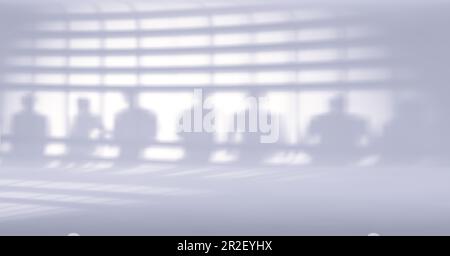 Silhouettes et ombres des hommes d'affaires et des femmes sur le mur intérieur blanc. Banque D'Images