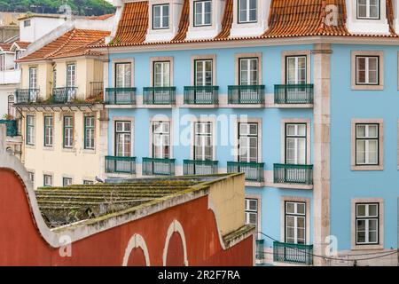 Façades de maisons de Lisbonne, Portugal Banque D'Images