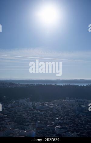 Europe, Portugal, région d'Oeste, vues à travers Nazaré de Sitio de Nazaré à Dawn Banque D'Images