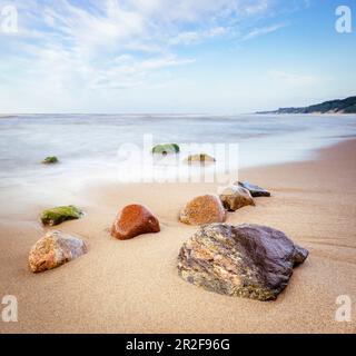Plage de Rozewie sur la mer Baltique, Pomerania, Pologne Banque D'Images