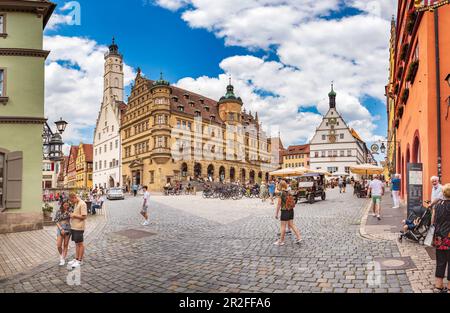 Place du marché de Rothenburg ob der Tauber, Bavière, Allemagne Banque D'Images