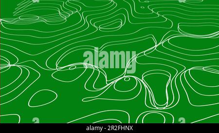 Vert 3D fond cartographique topographique concept arrière-plan abstrait. Espace Géographie lignes courbes ondulées arrière-plan Banque D'Images