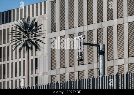 Siège de BND, Service fédéral du renseignement, vidéosurveillance, Chausseestrasse, Mitte, Berlin, Allemagne Banque D'Images