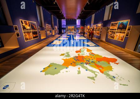 Exposition à l'Arxiu de la Corona d'Arago, Barcelone, Catalogne, Espagne Banque D'Images