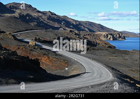 Route 42 sur la péninsule de Reykjanes, Islande Banque D'Images