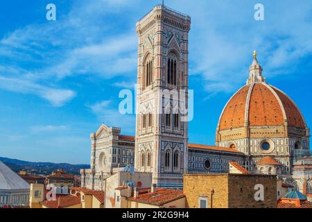 Duomo Santa Maria del Fiore, vue sur le toit, Florence, Toscane, Italie Banque D'Images