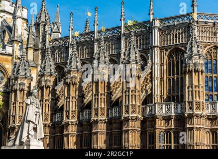 Façade extérieure de l'abbaye de Westminster à Londres Banque D'Images