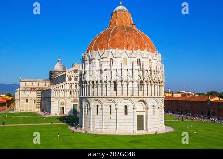 Campo dei Miracoli, vue du dessus, Pise, Toscane, Italie, Europe Banque D'Images