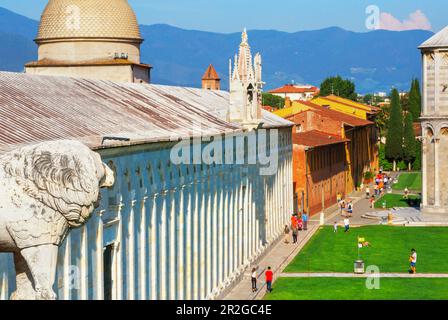 Campo dei Miracoli, vue du dessus, Pise, Toscane, Italie, Europe Banque D'Images