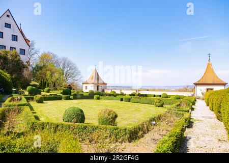 Neufra; jardin historique suspendu du château de Neufra, dans le Jura souabe, Bade-Wurtemberg, Allemagne Banque D'Images