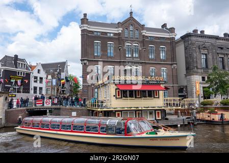 Tour en bateau à Rokin, Amsterdam, Hollande-du-Nord, pays-Bas Banque D'Images