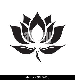 Icône fleur de Lotus. Fleur de Lotus. Icône Lotus noir sur fond blanc. Plante Lotus. Illustration vectorielle Illustration de Vecteur