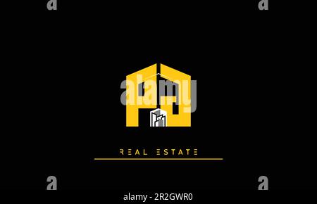 Lettres immobilières moderne Creative logo PJ , JP Illustration de Vecteur