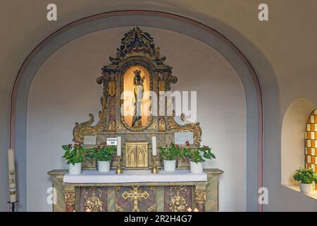 Madonna noire, reine de la paix, plus ancienne photo de Marie dans la région dans l'ancienne église monastère des Carmes, aujourd'hui église paroissiale de Saint Jos Banque D'Images