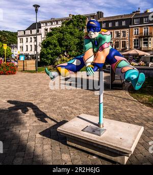 Pierrot à embellir le centre ville, place du Monument à Spa, province de Liège, Belgique Banque D'Images