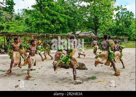 Les îles Salomon abritent diverses cultures indigènes, chacune avec ses propres traditions de danse. Les gens qui parlent au Lau, qui habitent principalement l'île de Santa Ana, peuvent avoir leurs propres danses traditionnelles. Ces danses pourraient impliquer des mouvements gracieux, des histoires et des expressions culturelles propres à leur communauté. Banque D'Images