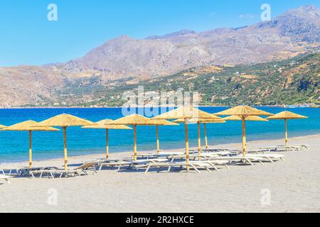 Plage, Plakias, Crète du Sud, Crète, Iles grecques, Grèce Banque D'Images