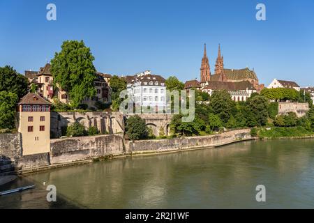 Vieille ville, Basel Minster et Cathedral Hill à Bâle, Suisse, Europe Banque D'Images
