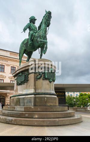 Monument Archduke Albrecht en face d'Albertina, Vienne, Autriche, Europe Banque D'Images