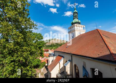 Vue de l'église Venceslas à la colline Sainte, Mikulov, Moravie du Sud, République tchèque Banque D'Images