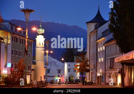 Sur la place principale de Lienz, Osttirol, Tyrol, Autriche Banque D'Images