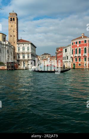Venise - vue sur le Grand Canal à l'église de San Geremia Banque D'Images