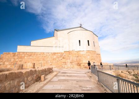 Basilique de Moïse (Mémorial de Moïse), le Mont Nebo, Jordanie Banque D'Images