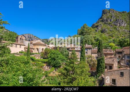 Saint-Guilhem-le-désert, Hérault, chemin de Saint James, Languedoc-Roussillon, Occitanie, Languedoc-Roussillon-midi-Pyrénées, France Banque D'Images