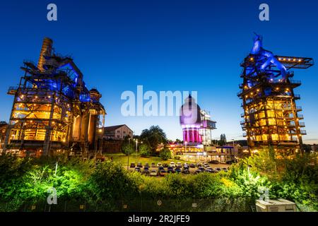 Vieux quartier de l'usine de Neunkirchen, Sarre, Allemagne Banque D'Images