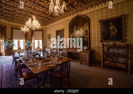 Salle à manger au château de Johnstown, près de Murntown, comté de Wexford, Irlande, Europe Banque D'Images